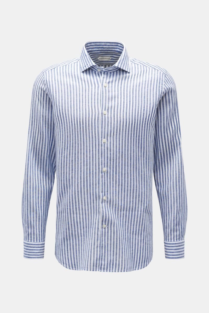 Casual shirt shark collar navy/white striped