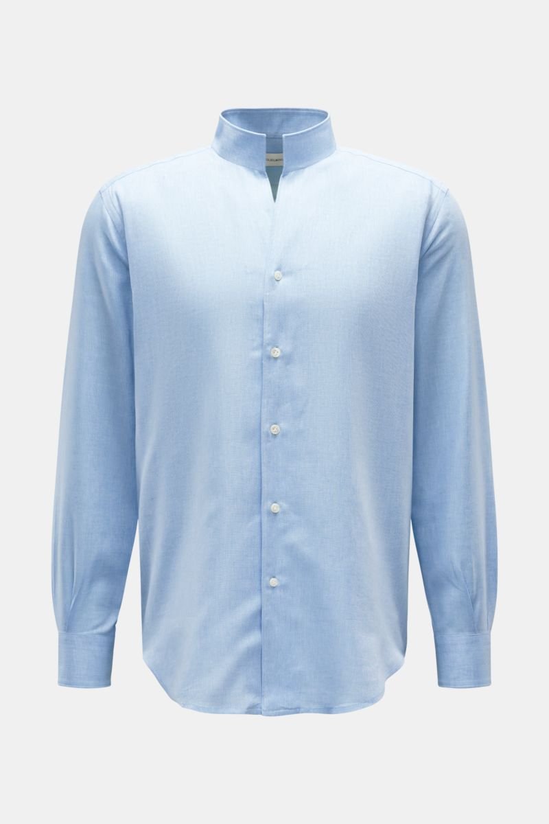 Casual shirt grandad collar light blue mottled