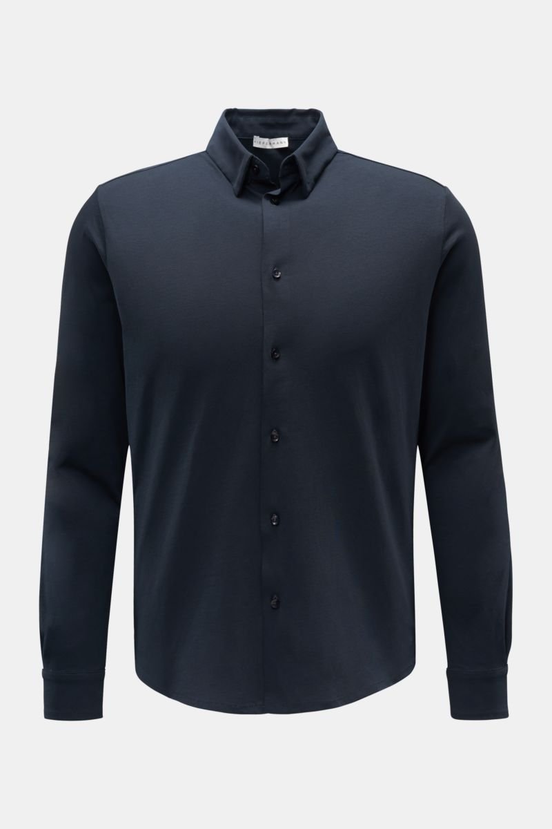 Jersey shirt 'Louis' narrow collar dark blue