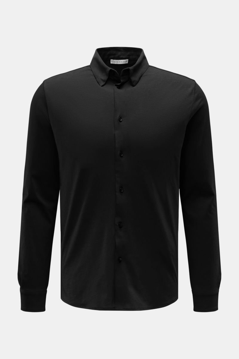Jersey shirt 'Louis' narrow collar black