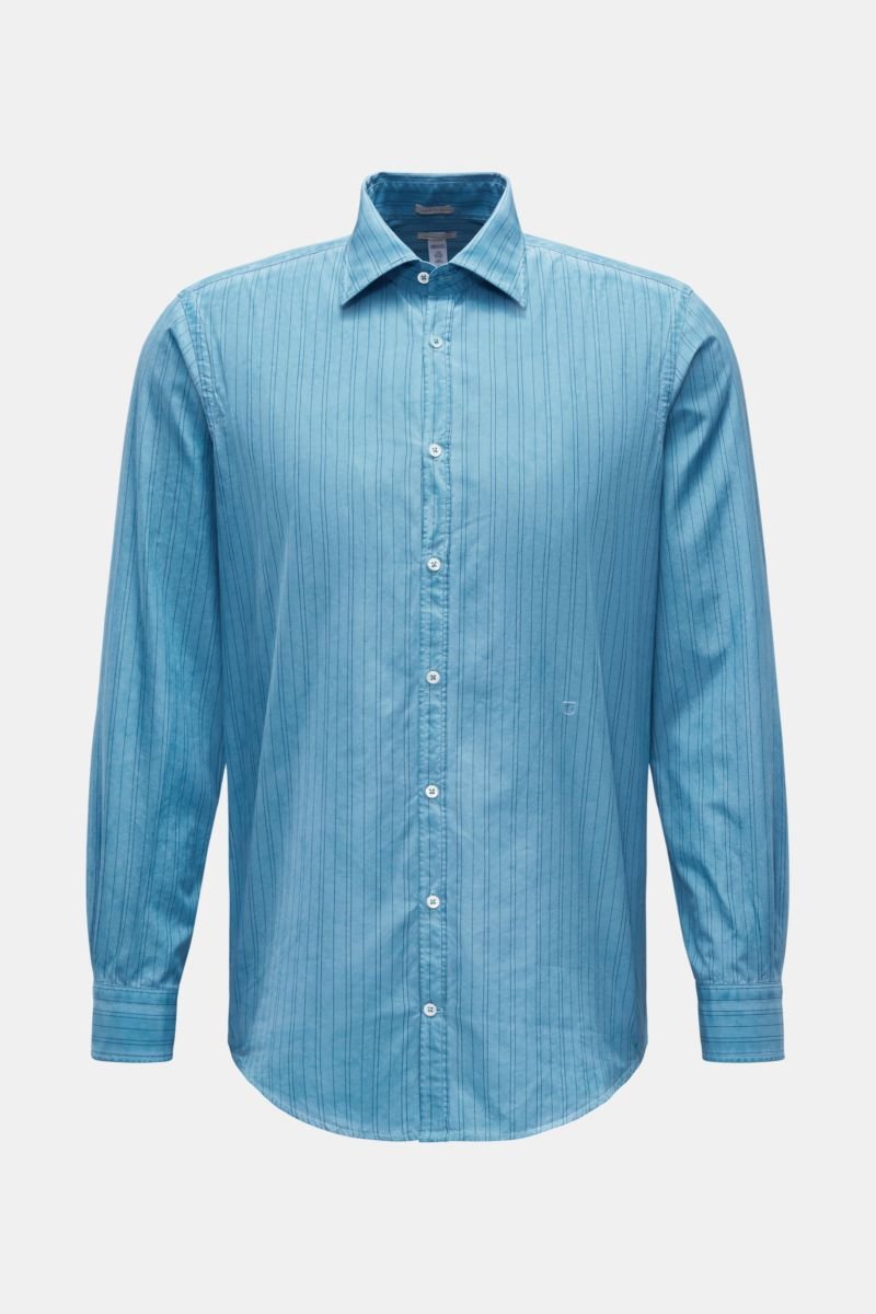 Casual shirt 'Genova' shark collar azure/navy striped