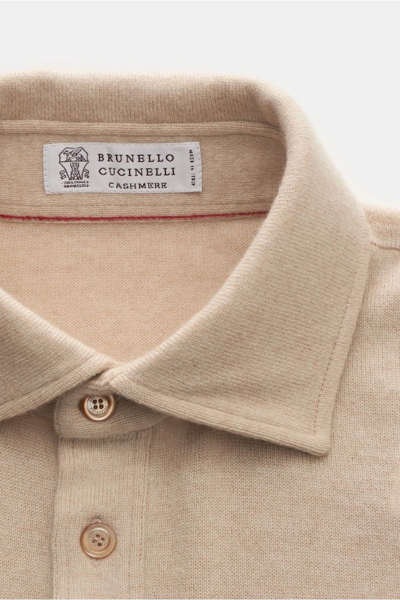 Brunello Cucinelli Cashmere Strickpolo beige
