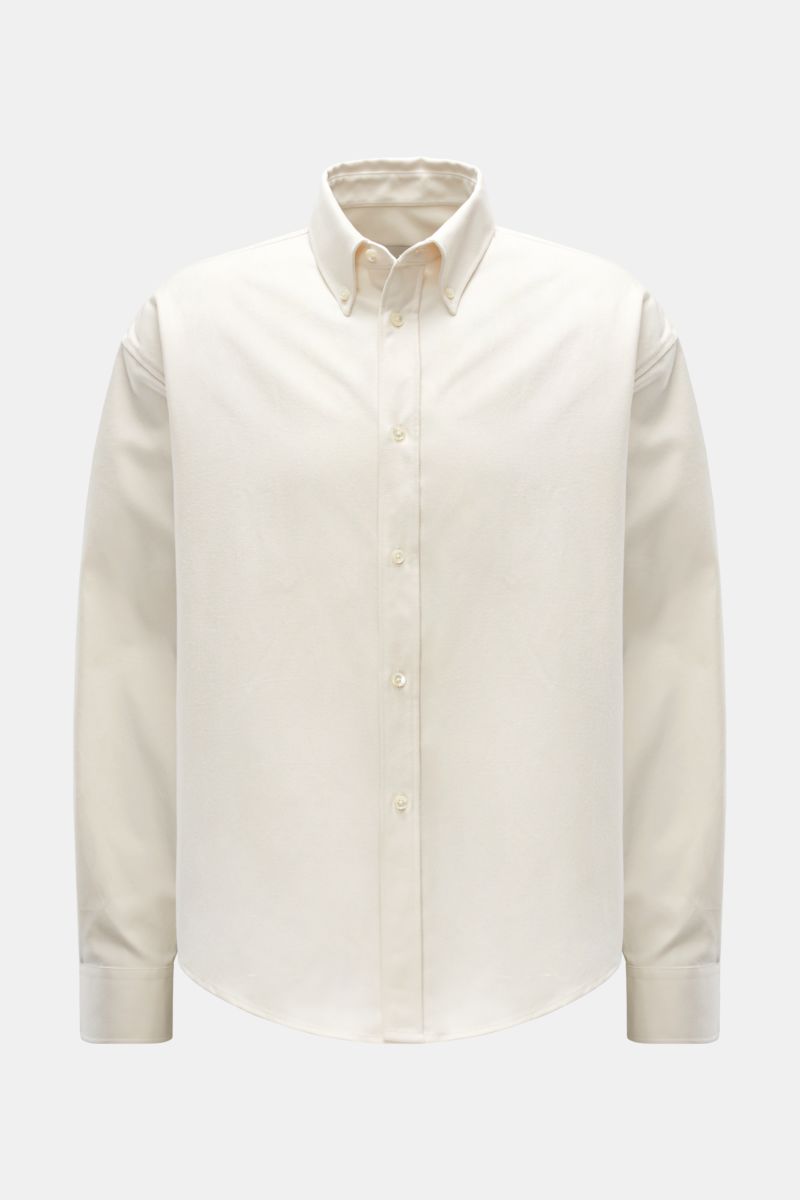 Flanellhemd Button-Down-Kragen offwhite