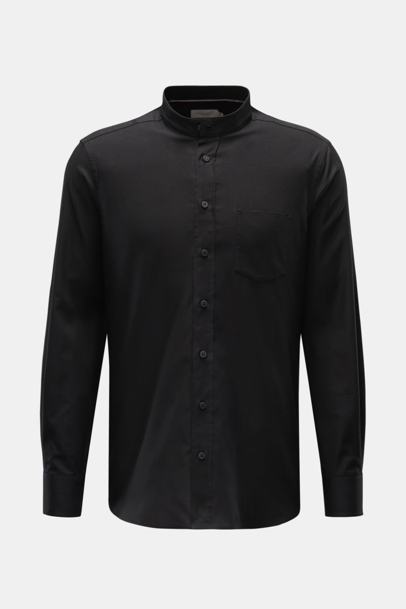 Oxfordhemd 'Vintage Oxford Collar Shirt' Grandad-Kragen schwarz