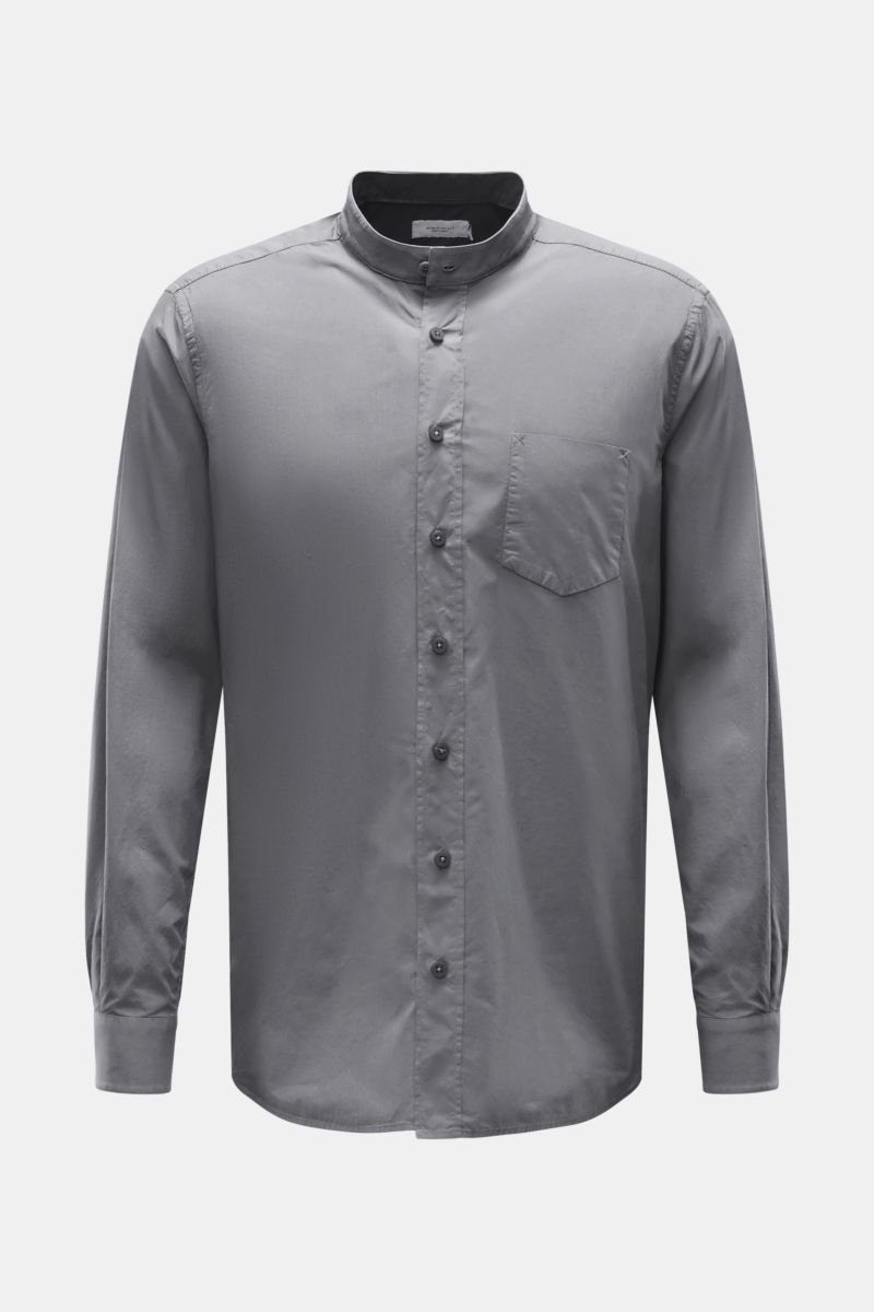 Casual shirt 'Vintage Popeline Collar Shirt' grandad collar grey