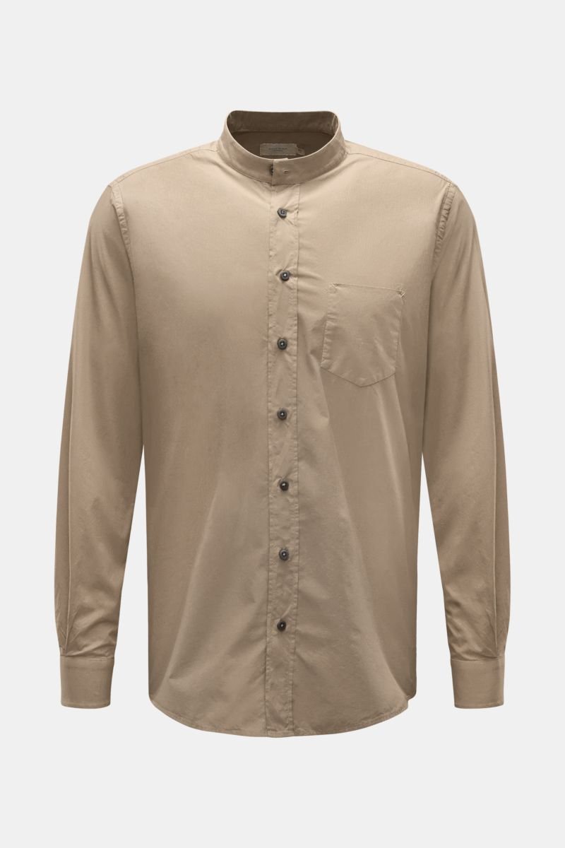 Casual Hemd 'Vintage Popeline Collar Shirt' Grandad-Kragen sand