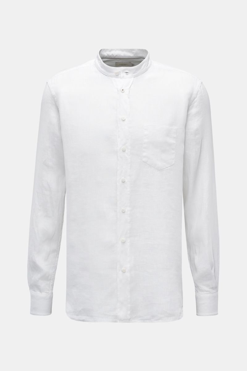 Linen shirt grandad collar white