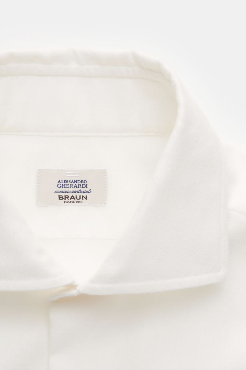 Gherardi Casual shirt shark collar off-white