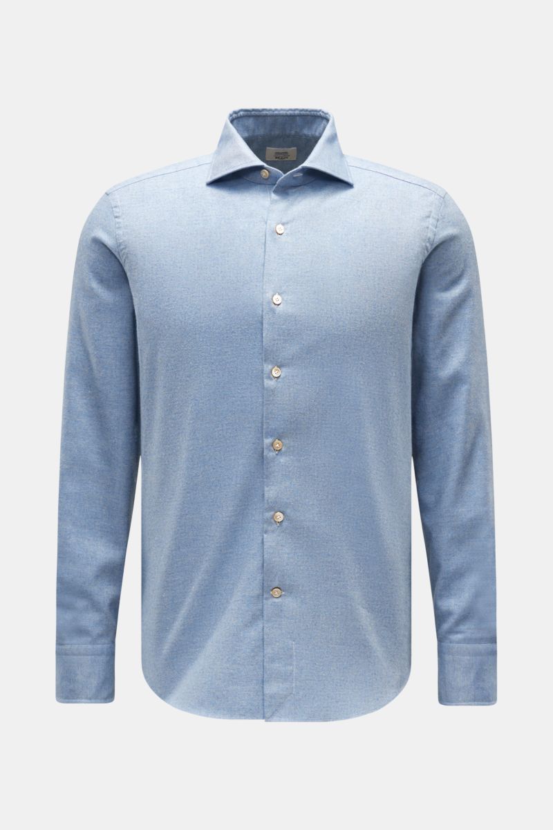 Casual Hemd Haifisch-Kragen rauchblau meliert