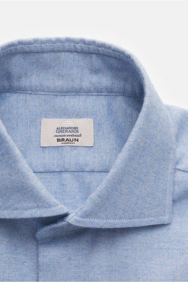 Gherardi Casual shirt shark collar smoky blue mottled