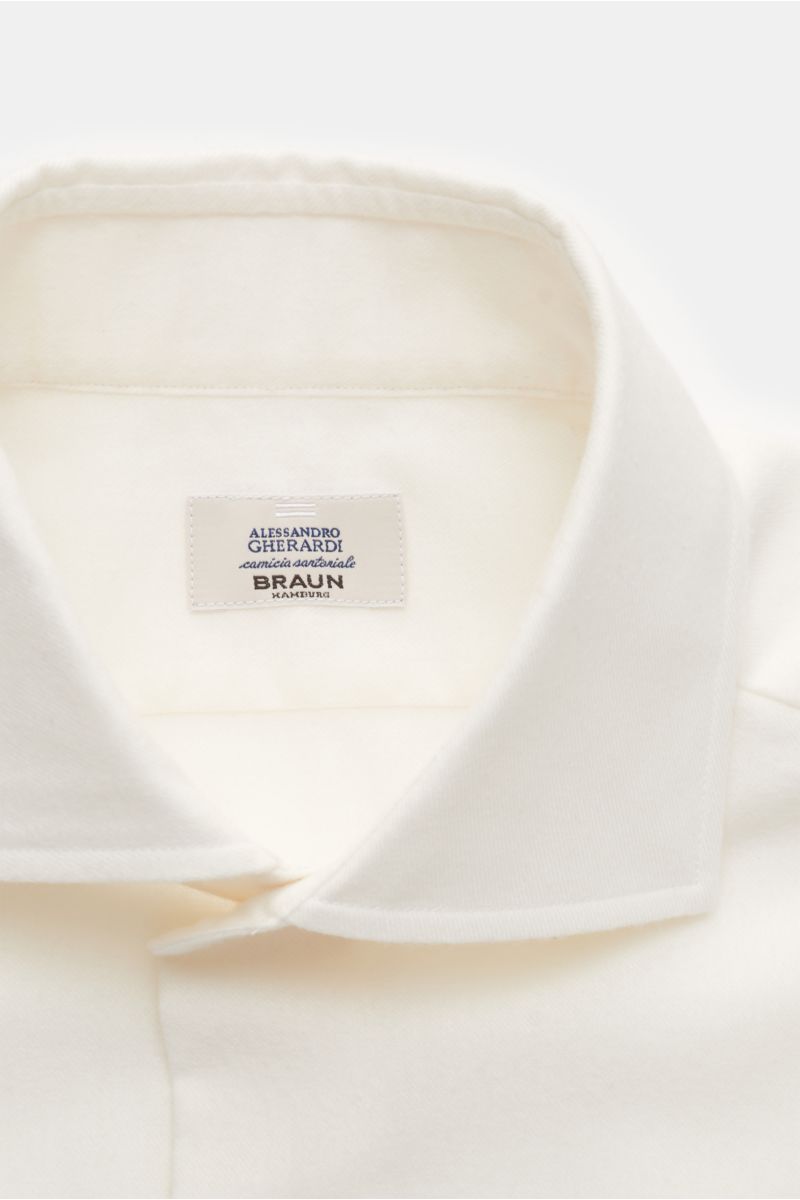 Gherardi Casual shirt shark collar off-white