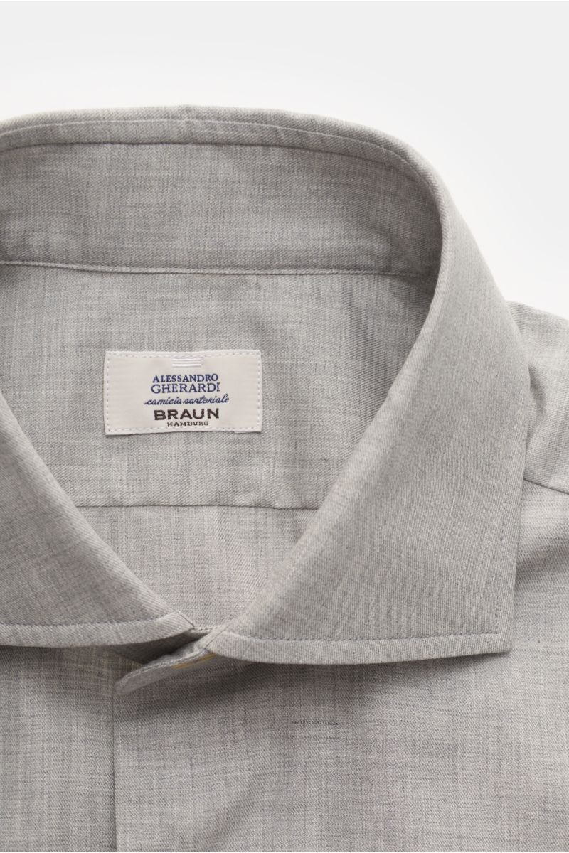 Gherardi Casual shirt shark collar grey mottled