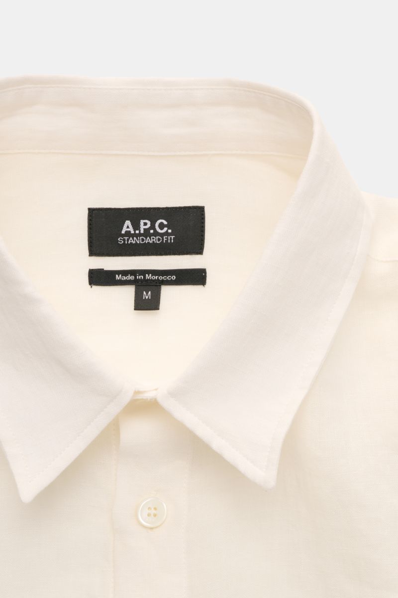 A.P.C. Linen shirt Kent collar 'Liaek' off-white