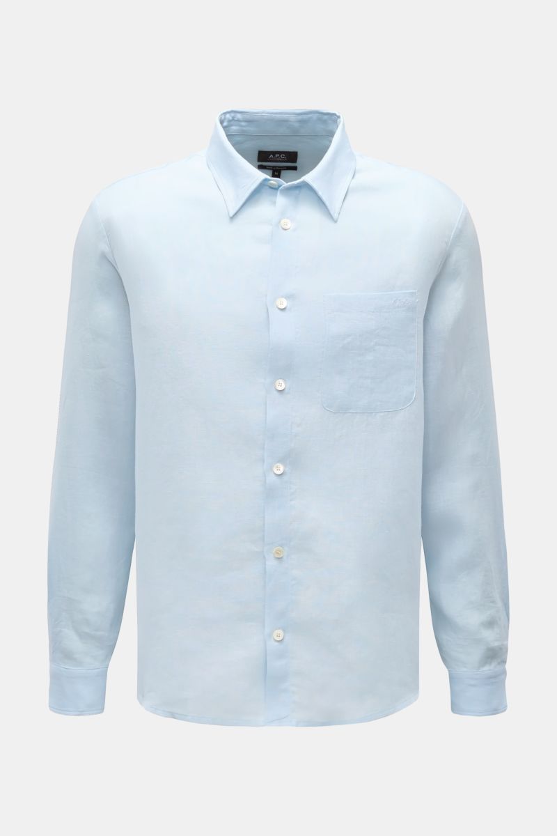Linen shirt Kent collar 'Liaek' light blue