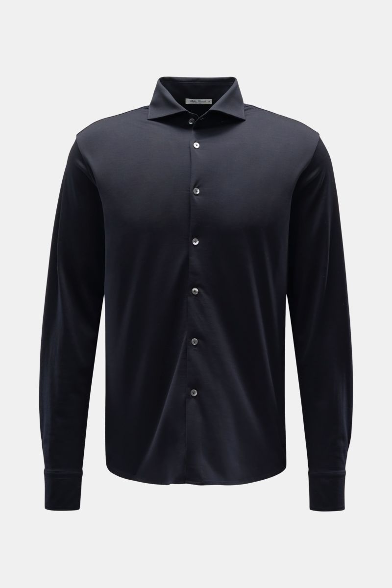Jersey shirt 'Otis' shark collar navy