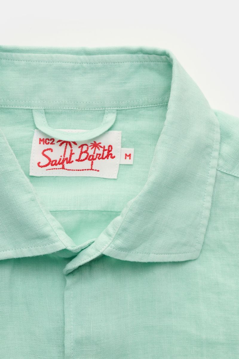 MC2 Saint Barth Casual linen shirt Kent collar mint green