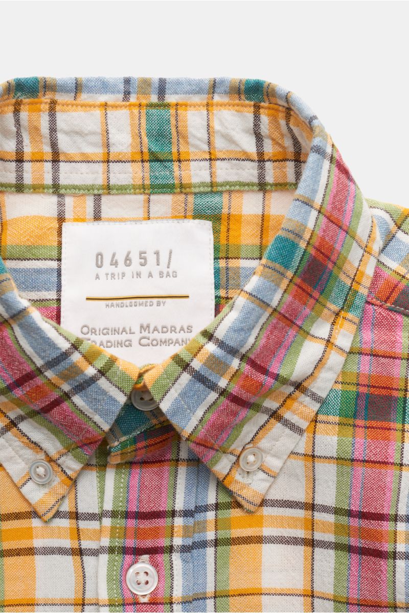 04651/ A trip in a bag Casual-Hemd 'Madras Shirt' Button-Down-Kragen gelb/magenta/grün kariert