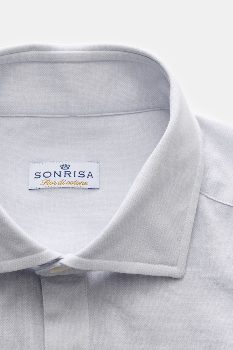 Sonrisa Popover-Hemd Haifisch-Kragen pastellblau
