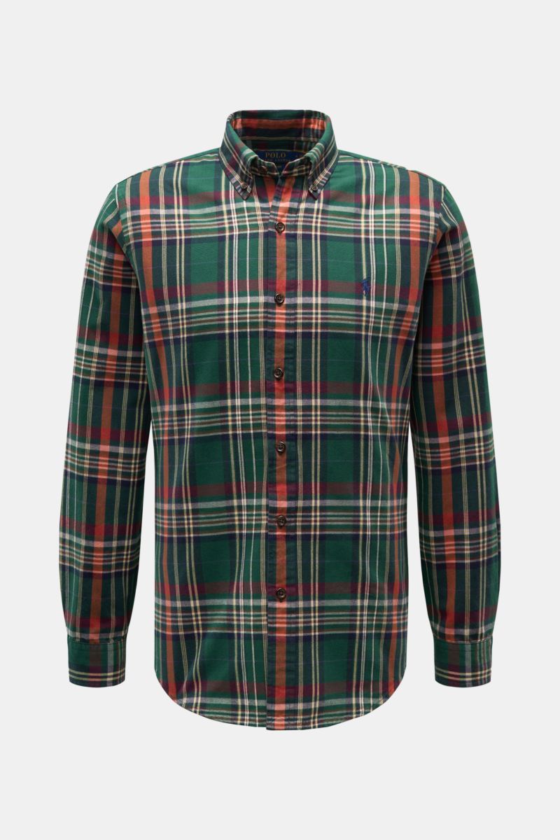 Polo Ralph Lauren Flanellhemd Button-Down-Kragen grün/weiß/navy kariert