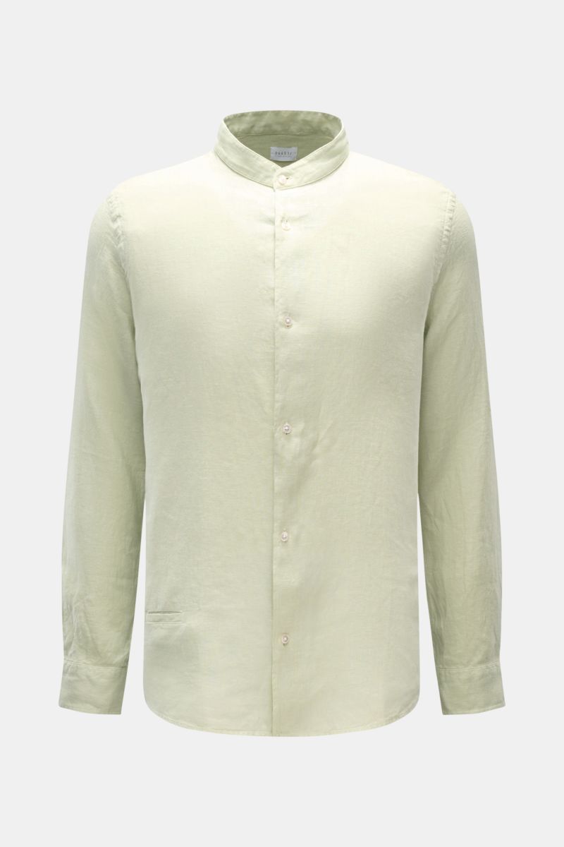 04651/ A trip in a bag Leinenhemd 'Linen Guru' Grandad-Kragen pastellgrün