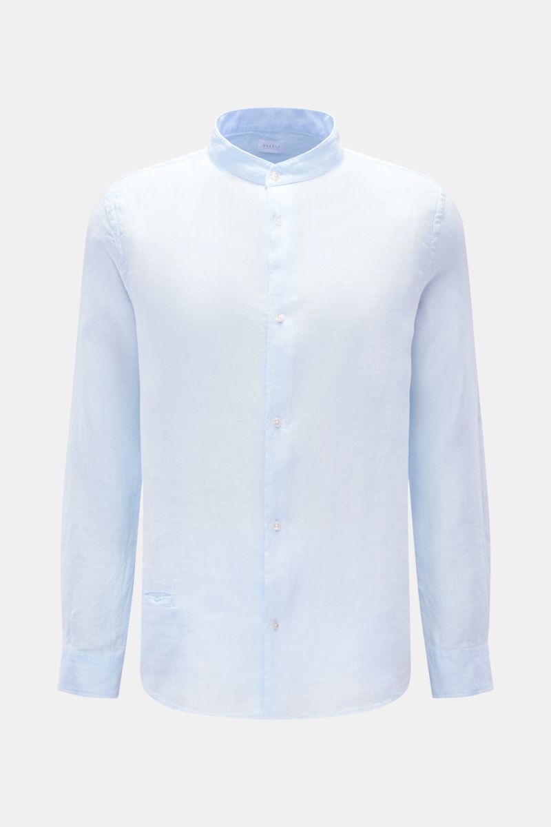 04651/ A trip in a bag Leinenhemd 'Linen Guru' Grandad-Kragen pastellblau