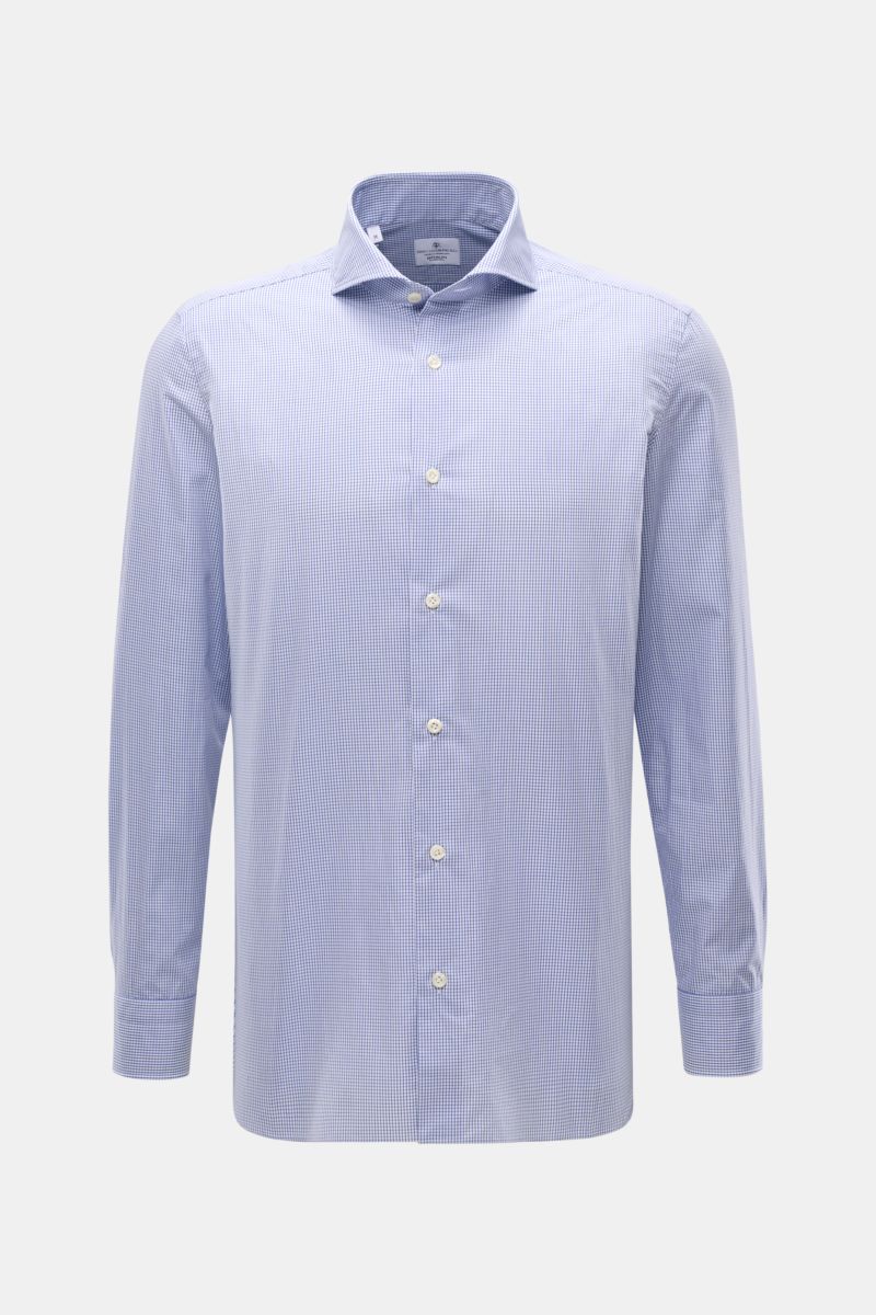 Giampaolo Casual Hemd Haifisch-Kragen blau/weiß kariert
