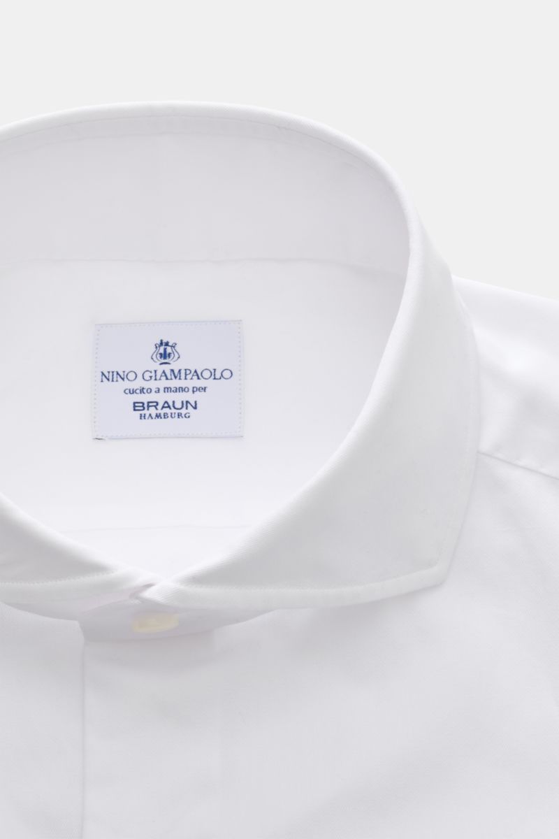 Giampaolo Casual Hemd Haifisch-Kragen weiß