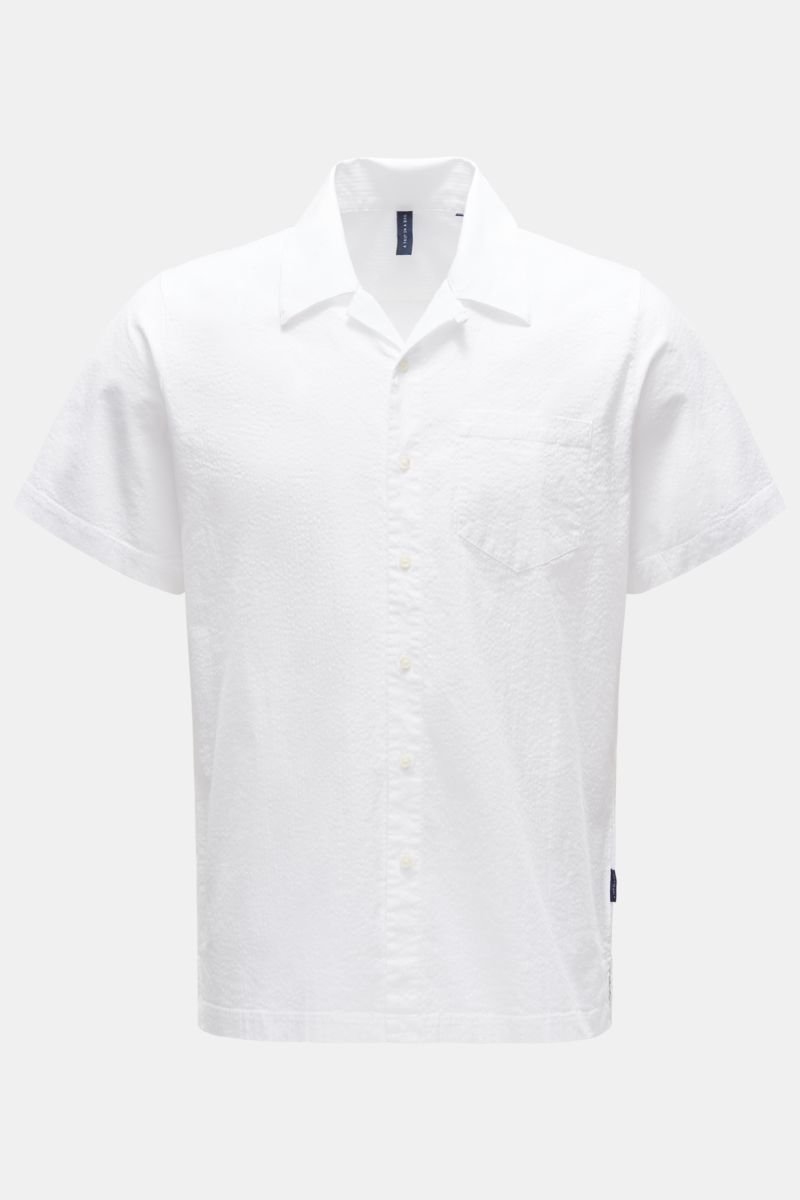 Seersucker short sleeve shirt 'Seersucker Shirt' Kent collar white