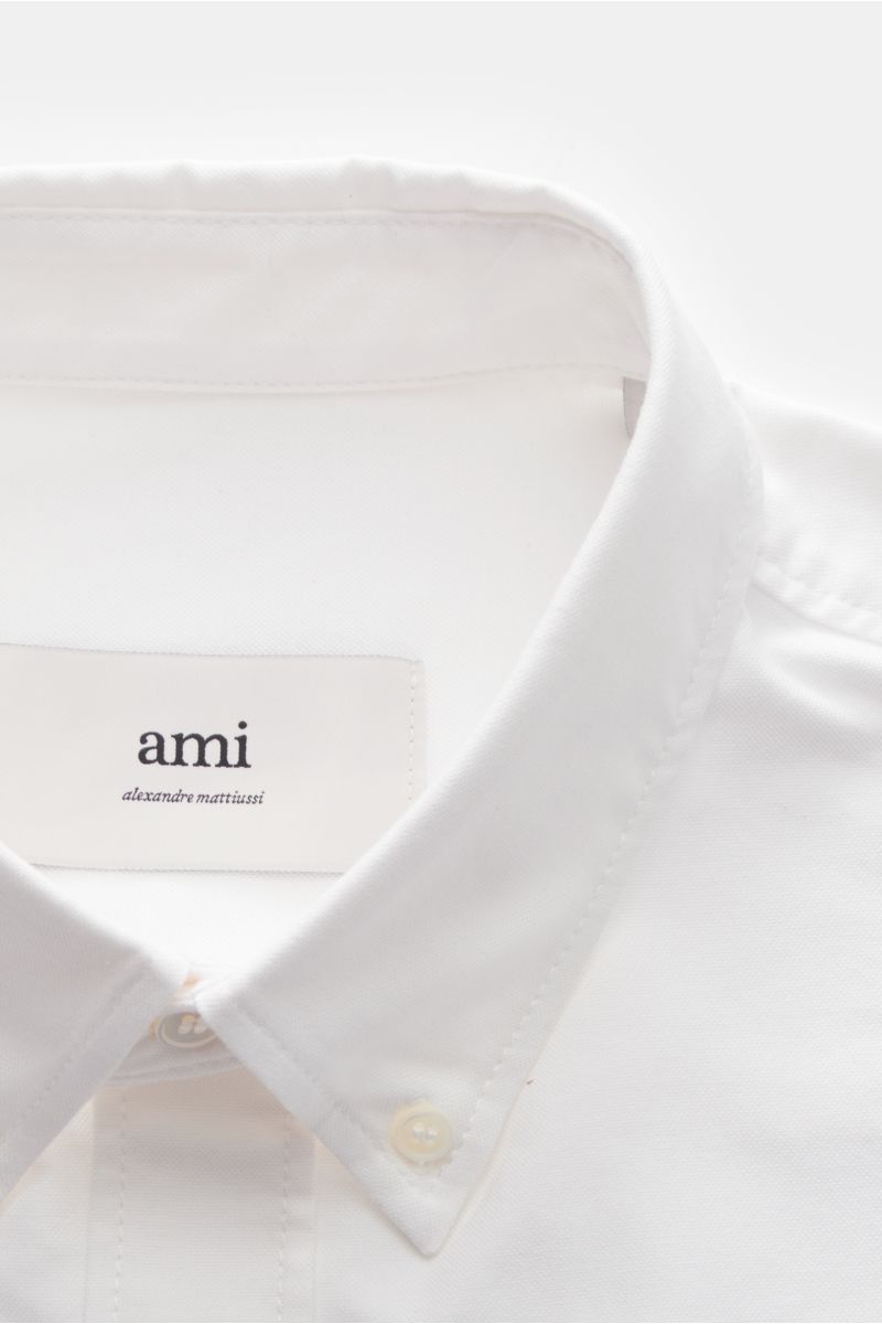Ami Paris Kurzarmhemd Button-Down-Kragen 'Loden' weiß