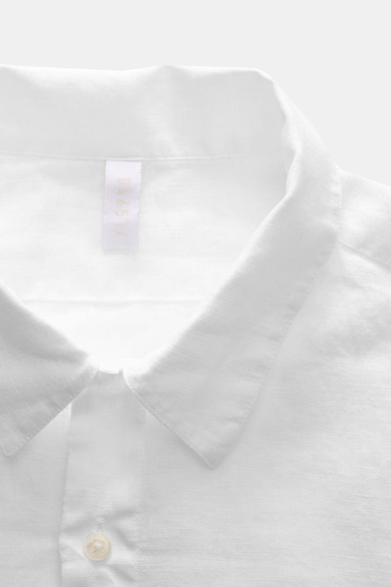 04651/ A trip in a bag Leinen Kurzarmhemd 'Linen Cuba' Kubanischer Kragen weiß