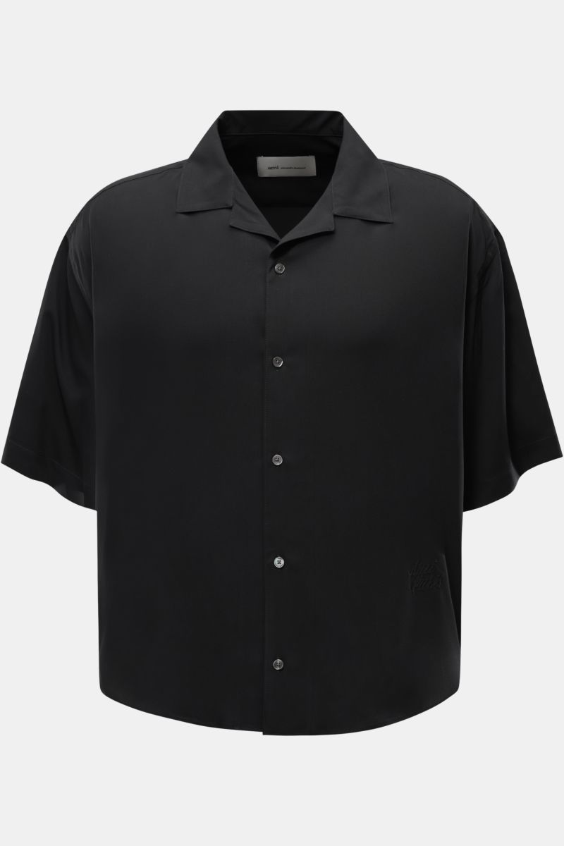 Ami Paris Short sleeve shirt 'Boxy' Cuban collar black