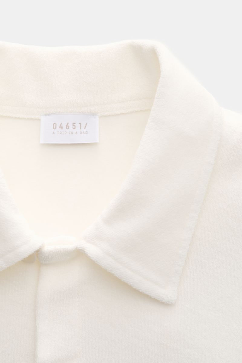 04651/ A trip in a bag Frottee-Kurzarmhemd 'Terry Seaside' weiß