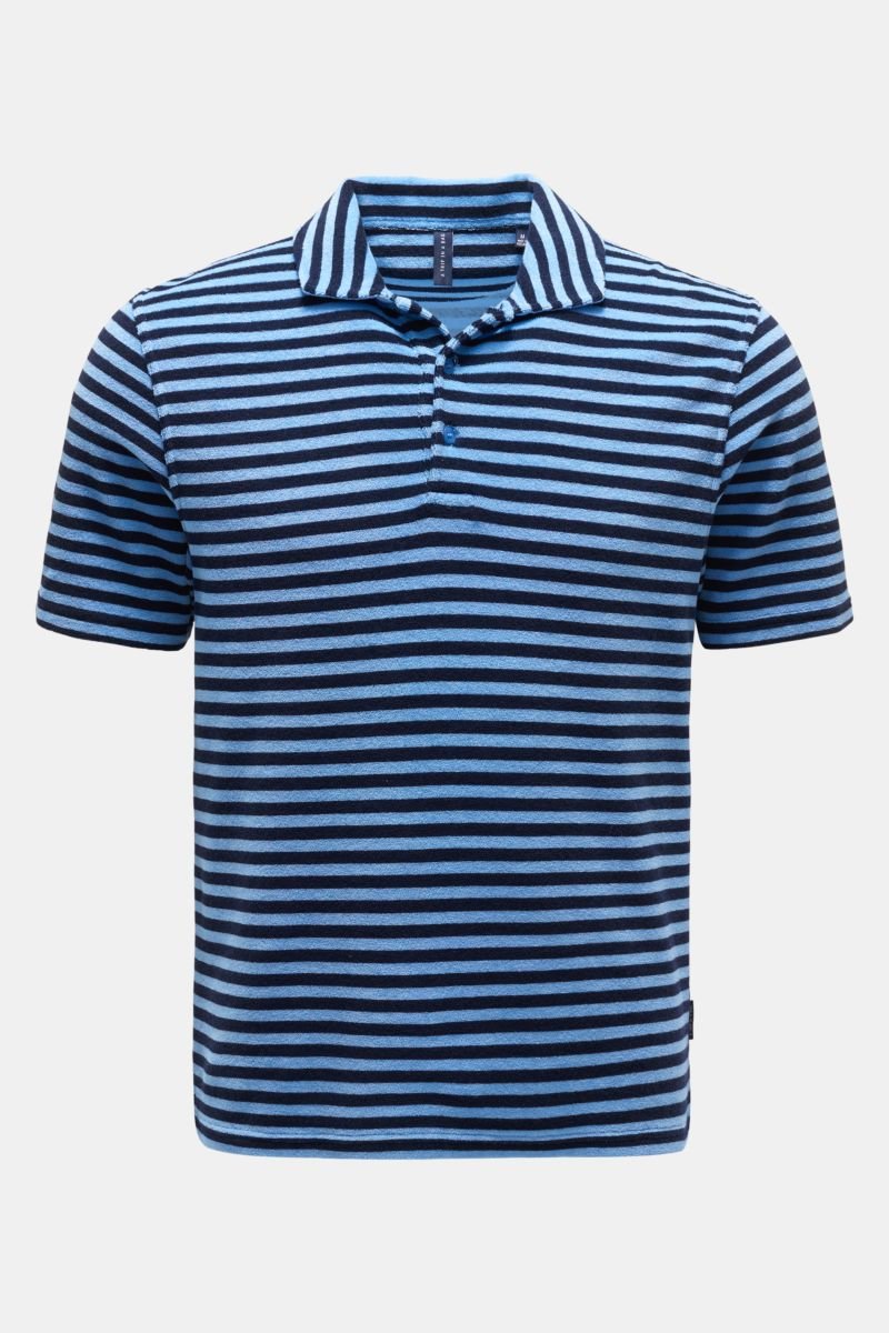 Terry polo shirt 'Terry Stripe Polo' smoky blue/navy striped
