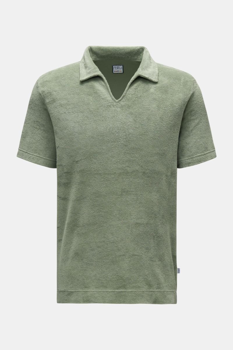 Frottee-Poloshirt 'Peter ML' graugrün