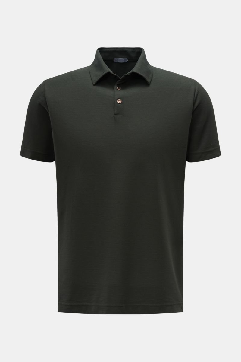 Jersey polo shirt dark olive