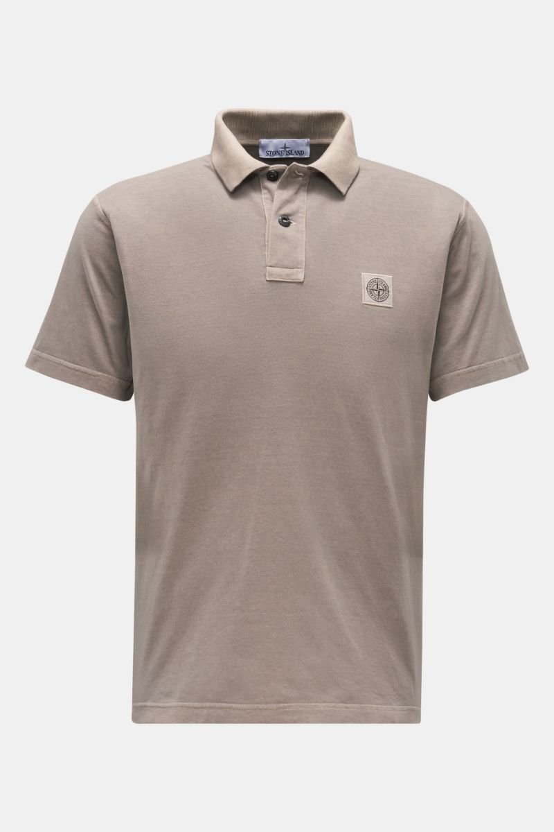 Jersey polo shirt taupe