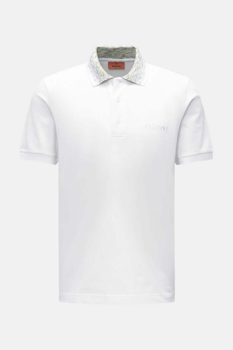 Poloshirt weiß/schwarz/neongelb