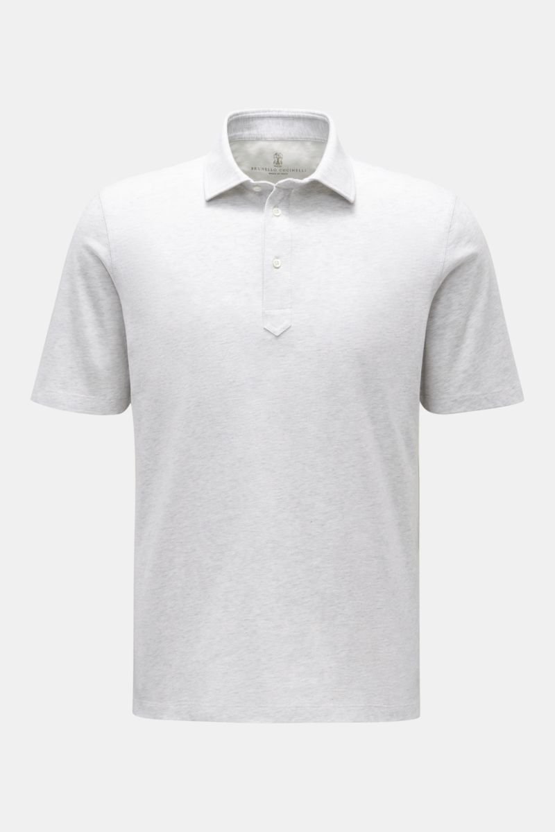 Jersey polo shirt light grey