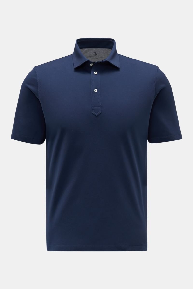 Jersey-polo shirt dark blue