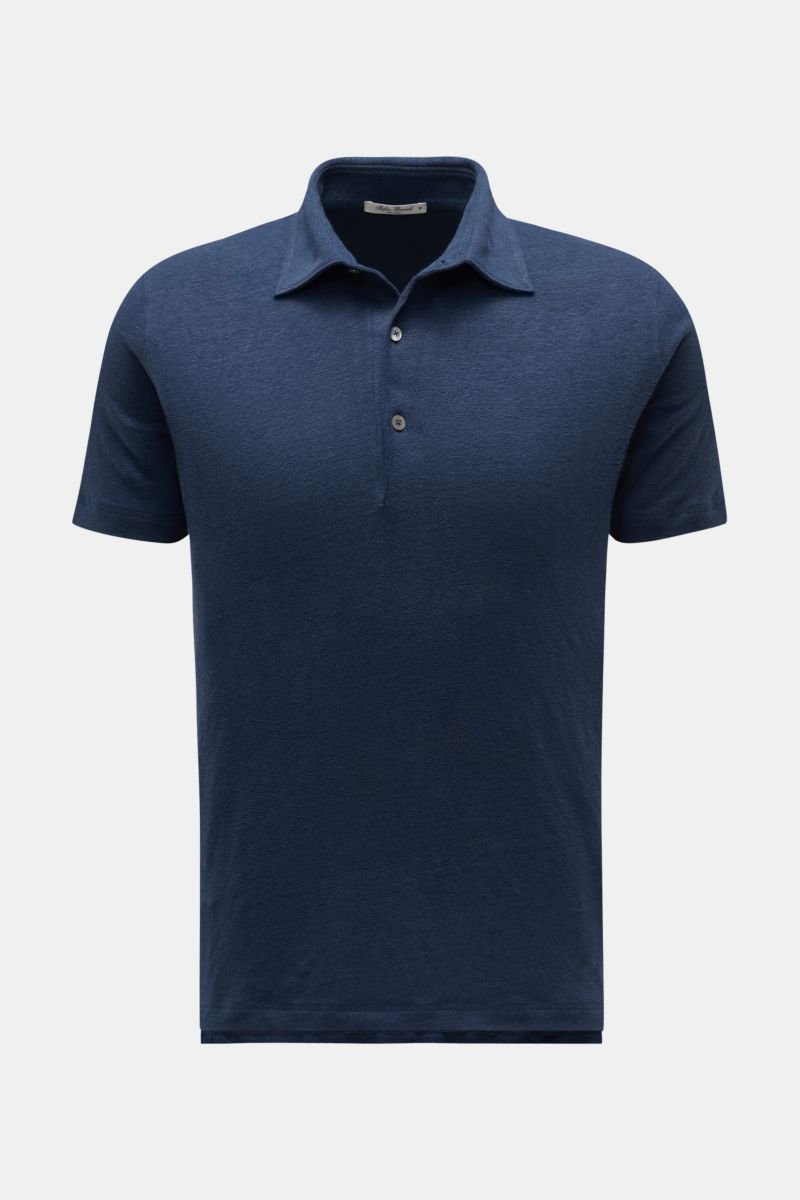 Leinen Jersey-Poloshirt 'Laurin' dunkelblau