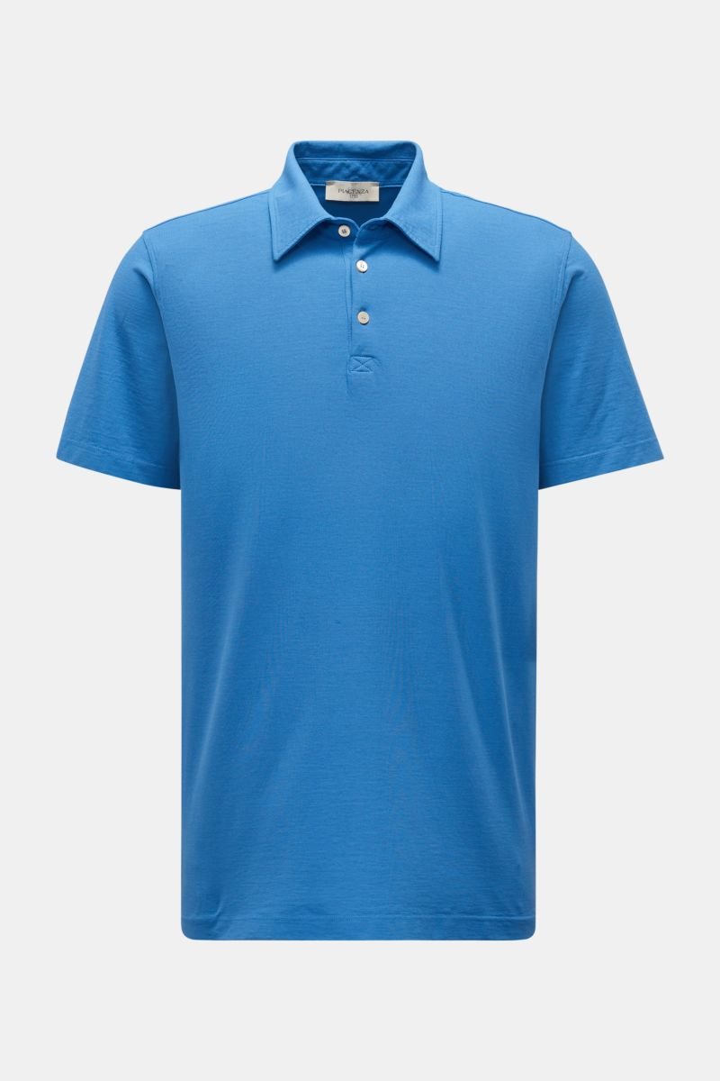 Jersey-Poloshirt blau