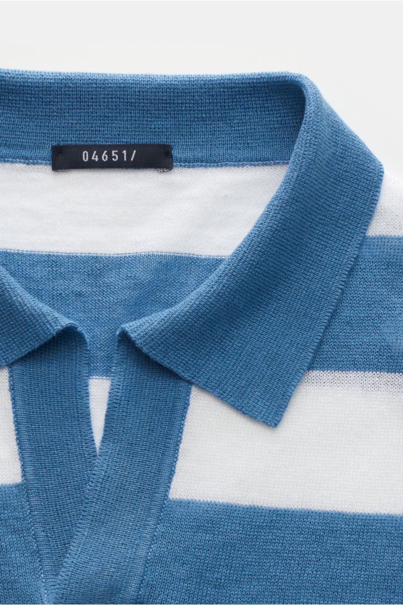 04651/ A trip in a bag Kurzarm-Strickpolo blau/weiß gestreift