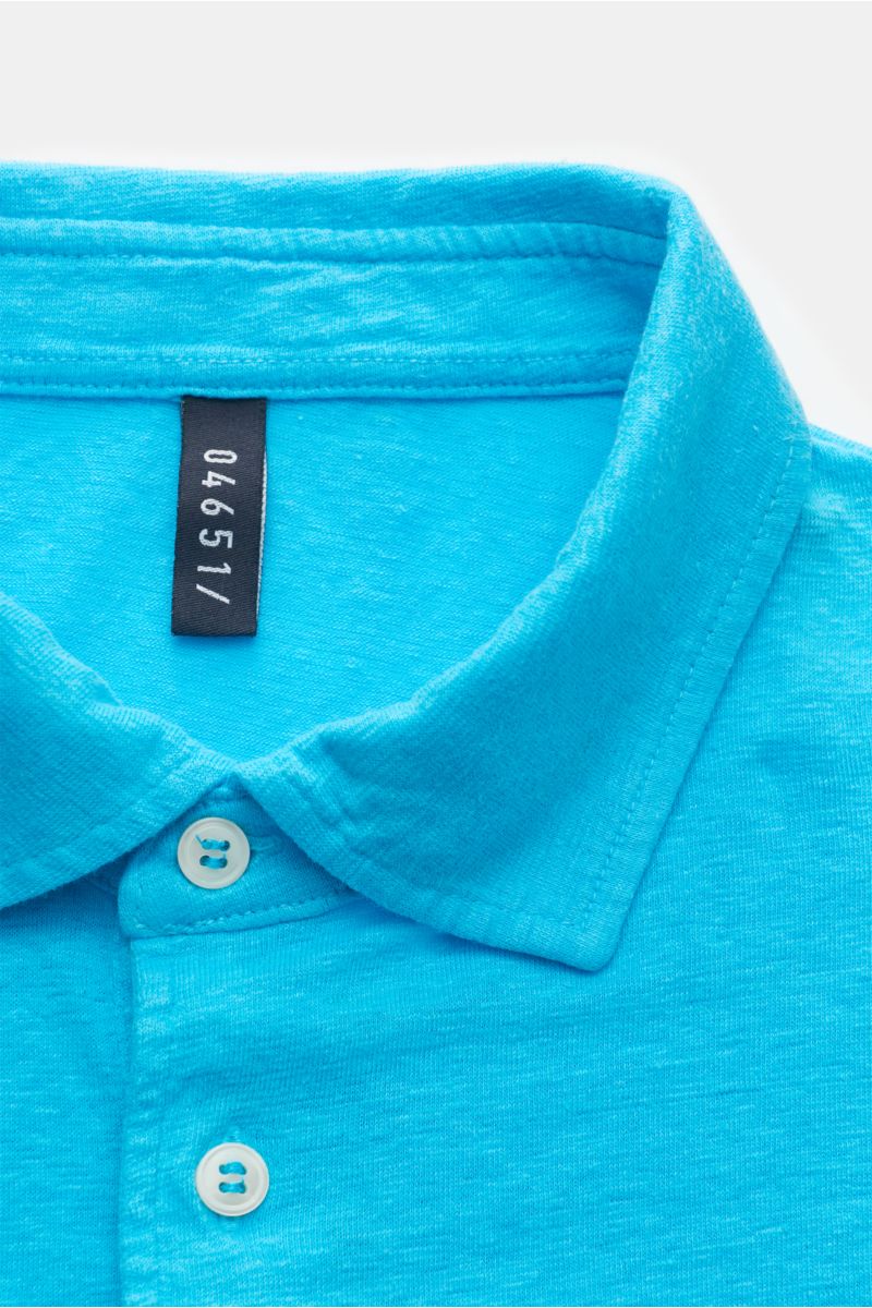 04651/ A trip in a bag Leinen-Poloshirt türkis