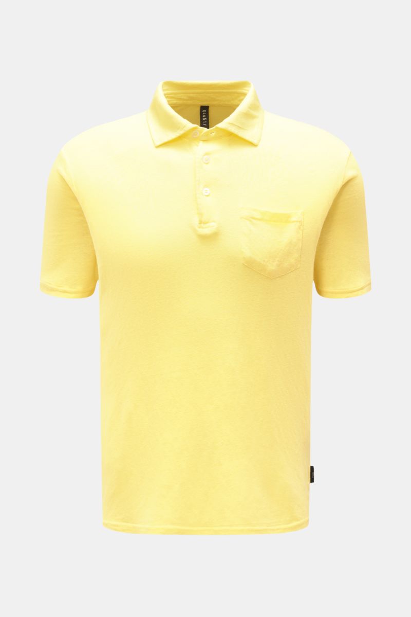 04651/ A trip in a bag Leinen-Poloshirt gelb