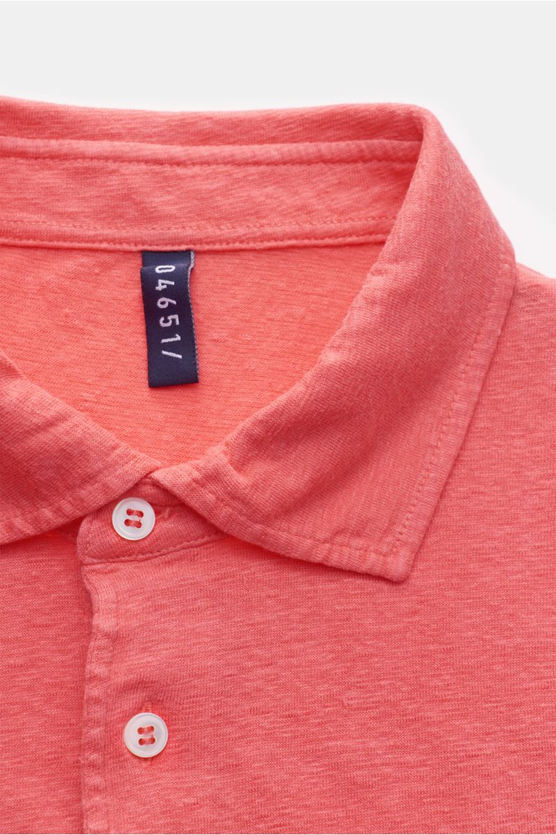 04651/ A trip in a bag Leinen-Poloshirt koralle