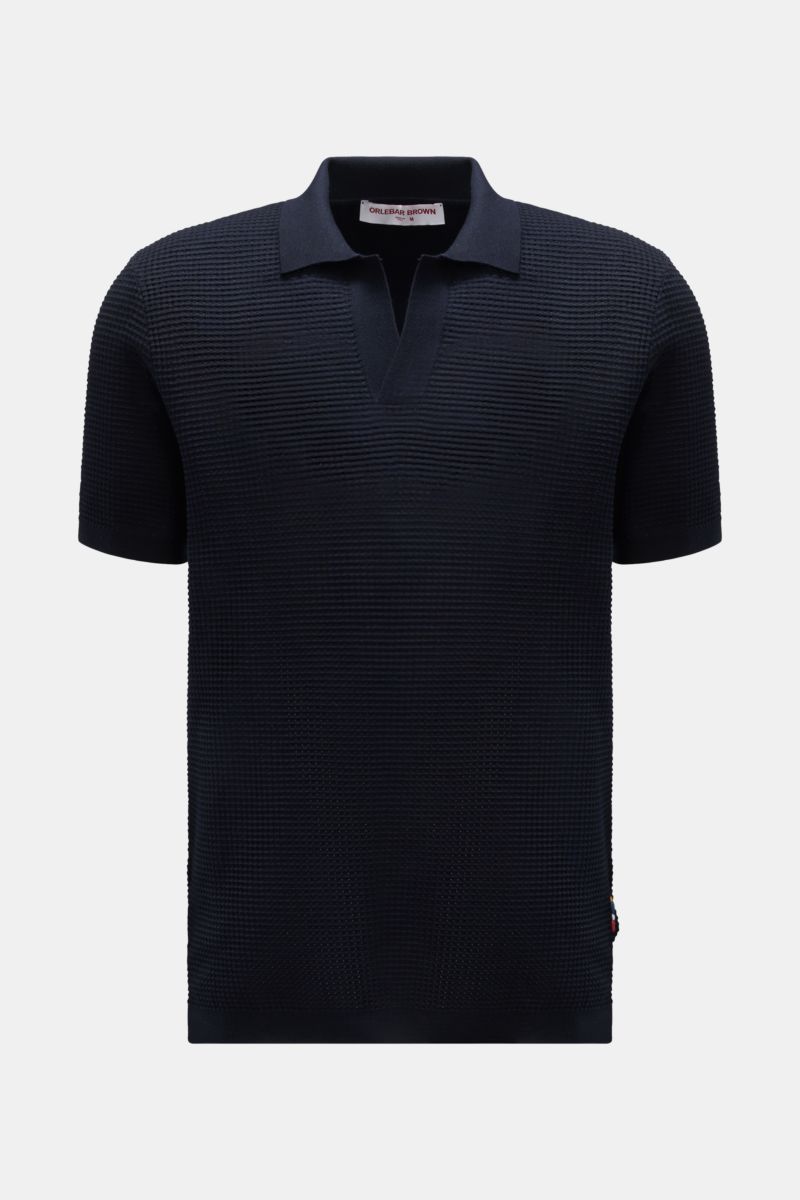 Orlebar Brown Kurzarm-Strickpolo 'Roddy' navy