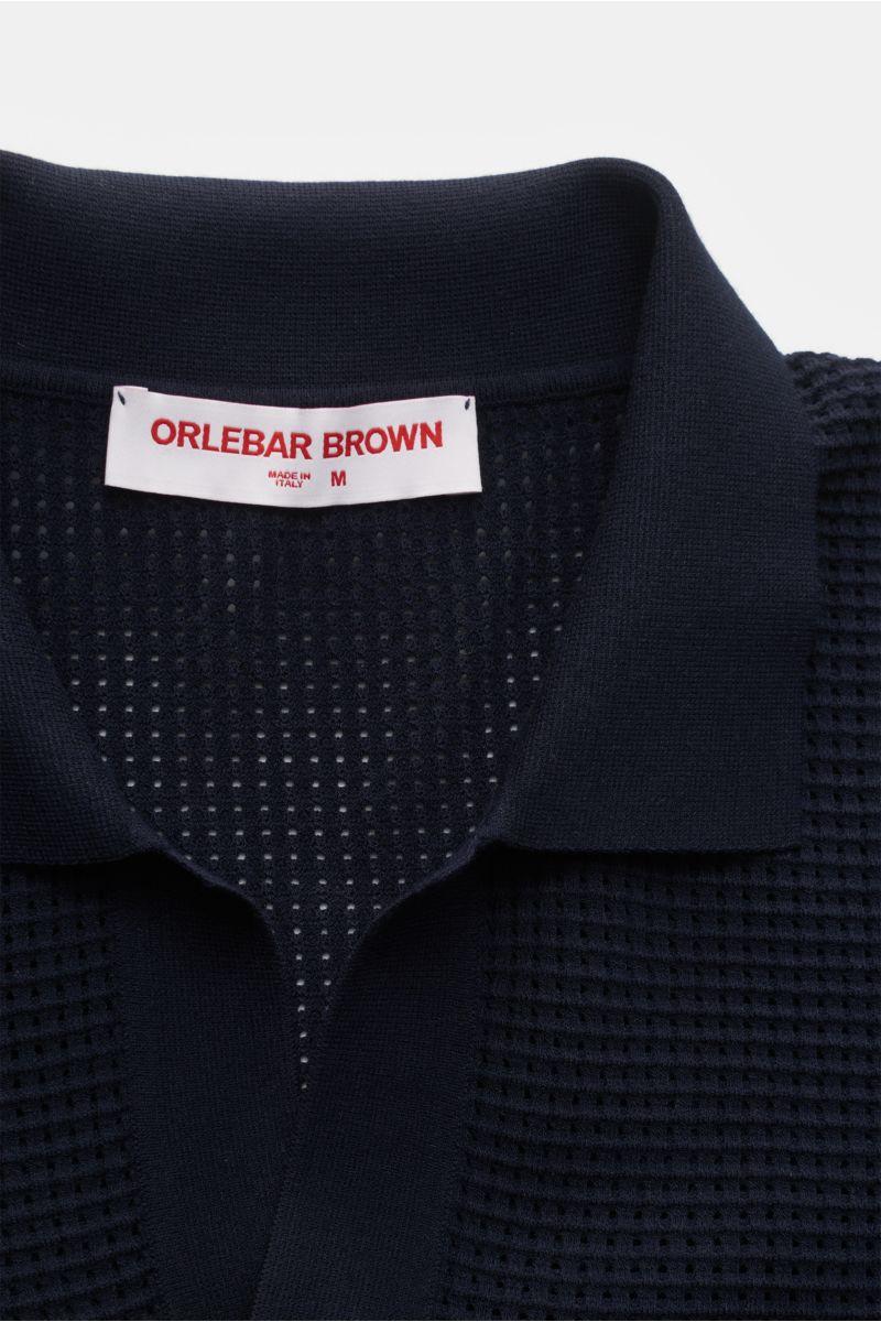 Orlebar Brown Short sleeve knit polo 'Roddy' navy