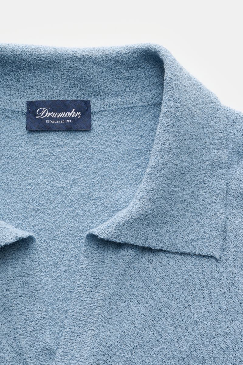 Drumohr Kurzarm-Strickpolo rauchblau