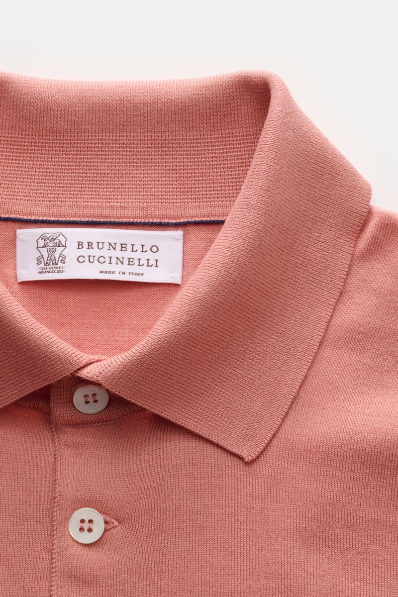 Brunello Cucinelli Kurzarm-Strickpolo rosé