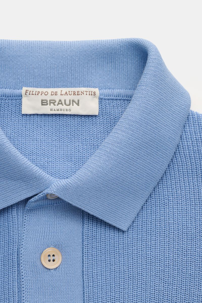 Filippo de Laurentiis Short sleeve knit polo blue